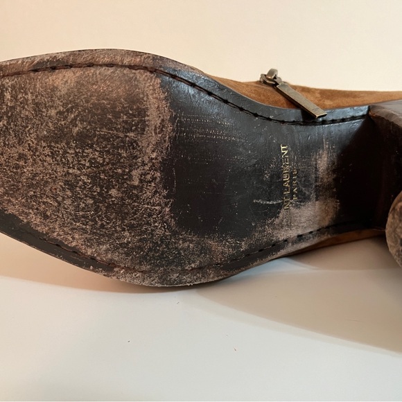 Saint Laurent Paris 'Wyatt' Zip Boots Size 41 euro in Brown Suede - Picture 5 of 7